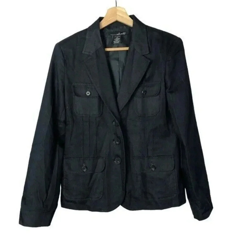 Willi Smith Navy Blue Three Button Office Blazer M